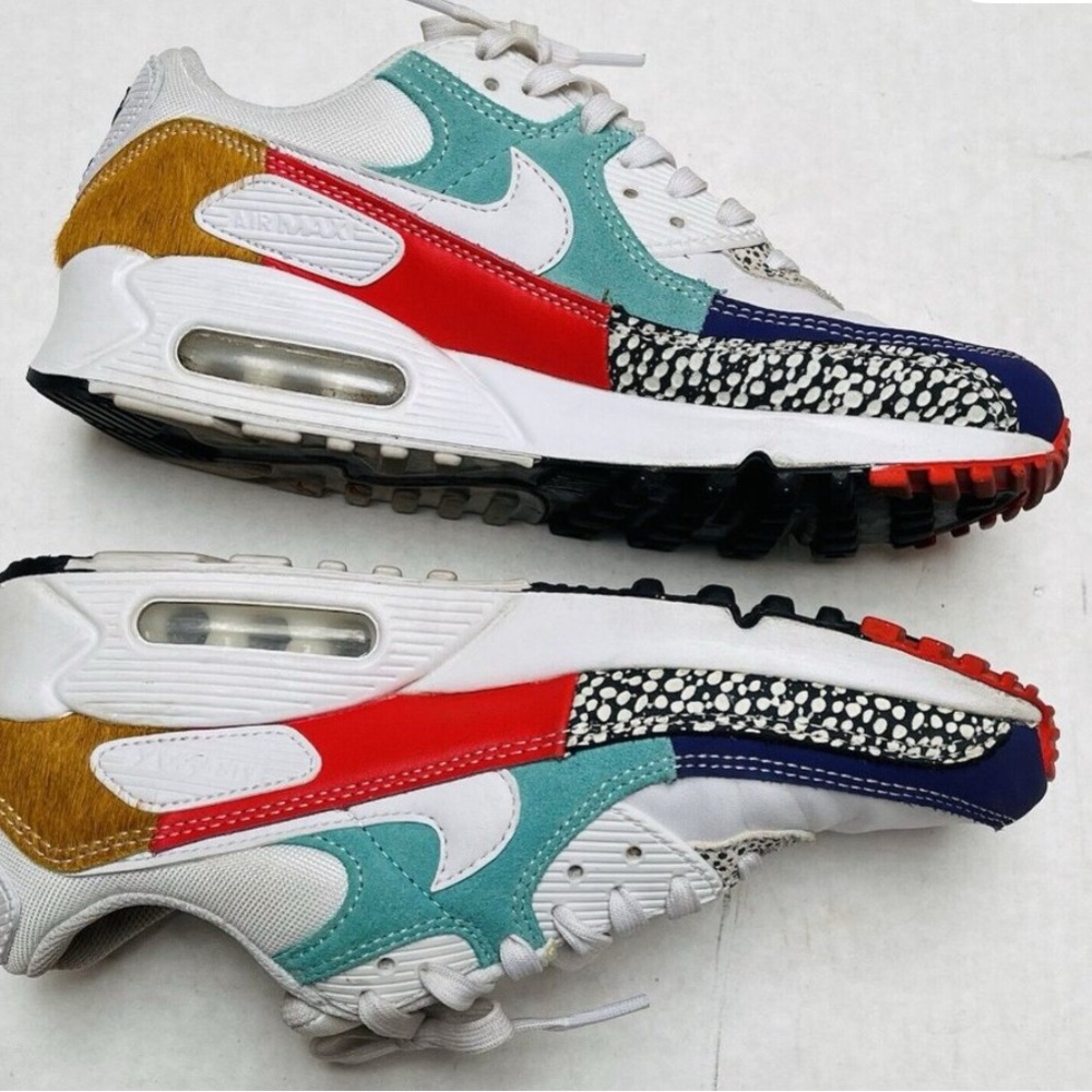 Nike Air Max Safari Mix White Animal Red, Blue, Tan and White Colorful Casual - Picture 7 of 10